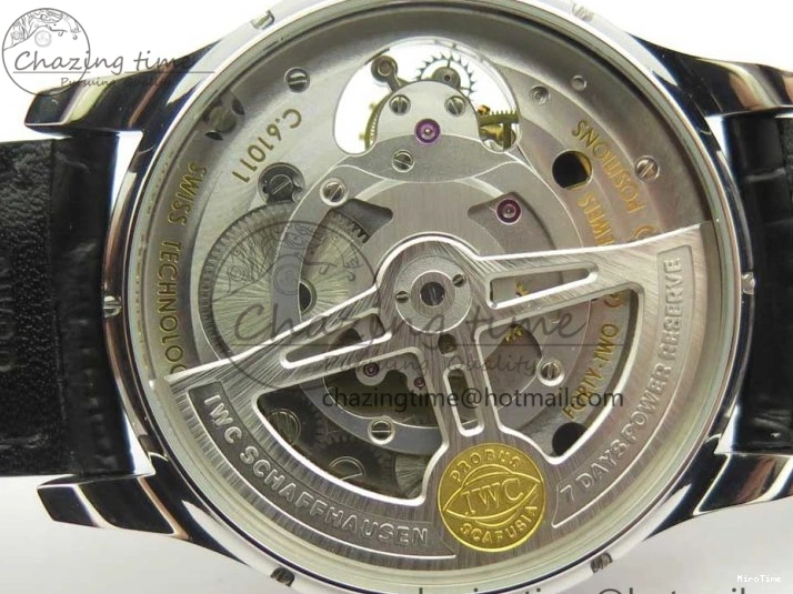 MIROTIME 0516 Efficient Portuguese Tourbillon IW5463 SS ZF Best Edition White Dial on Black Leather Strap 7170